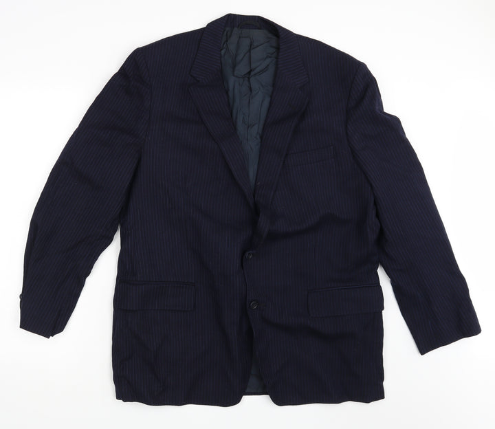 Simon Mens Blue Striped  Jacket Suit Jacket Size 46
