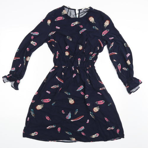 TU Womens Black Floral  Fit & Flare  Size 10