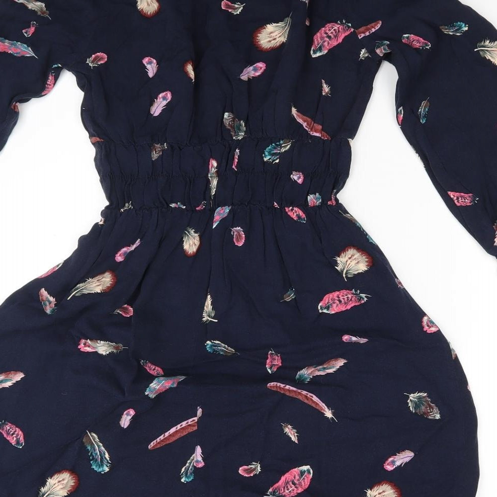 TU Womens Black Floral  Fit & Flare  Size 10