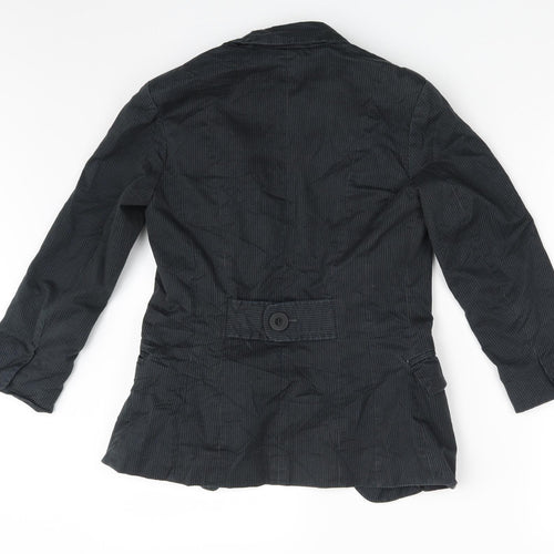 New Look Womens Black Striped  Jacket Blazer Size 10