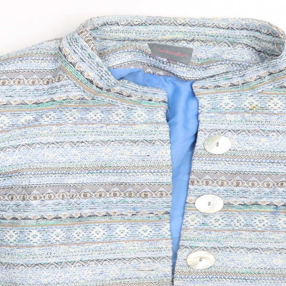 Sahara Womens Multicoloured Herringbone  Cardigan Jumper Size XL