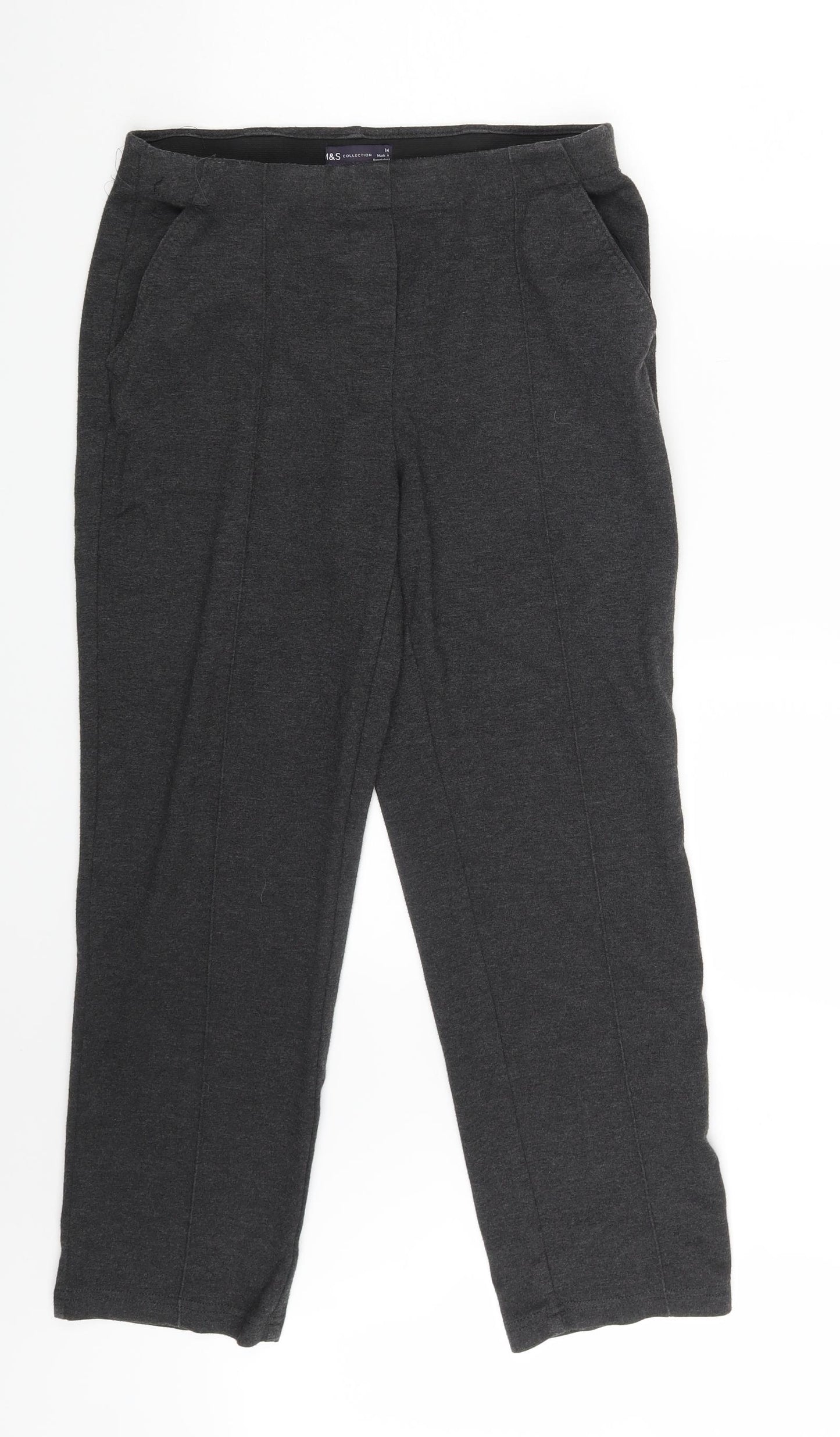 M&S Womens Grey   Trousers  Size 14 L25 in