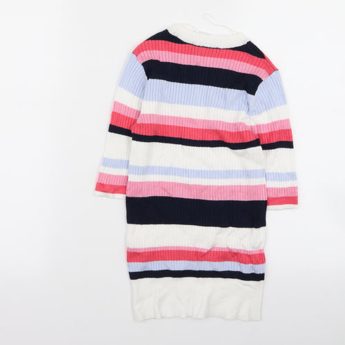 M&s Womens Multicoloured Striped  Basic T-Shirt Size 8