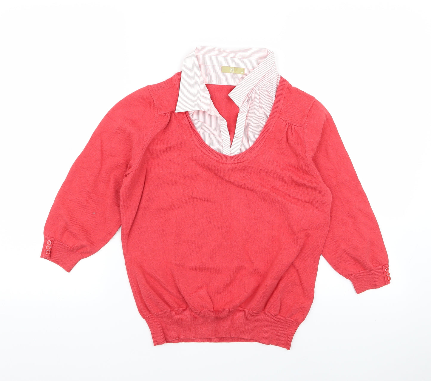 TU Womens Red   Pullover Jumper Size 14  - blouse/jumper