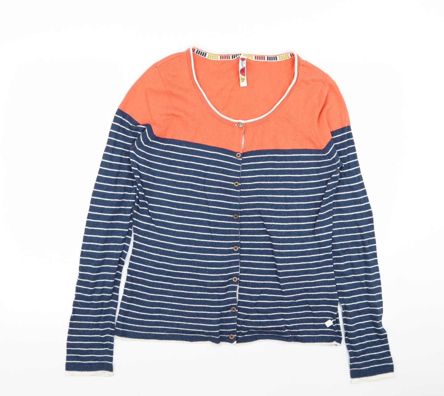 Weird Fish Womens Multicoloured Striped  Cardigan Jumper Size 16