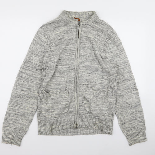 H&M Mens Grey   Full Zip Jumper Size S