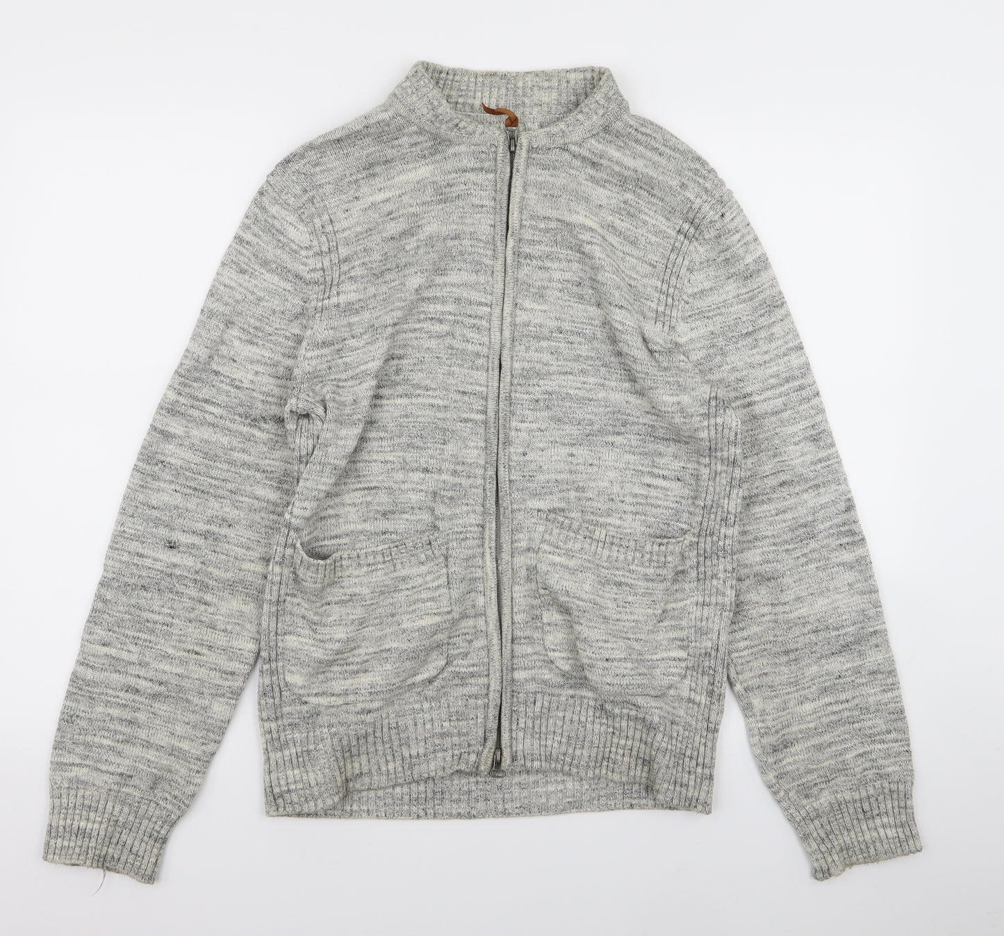 H&M Mens Grey   Full Zip Jumper Size S