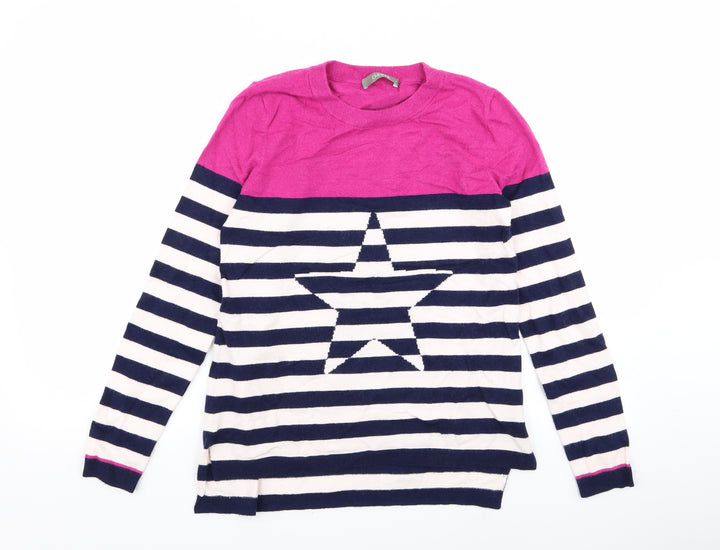 Oasis Womens Multicoloured Striped Pullover Jumper Size M
