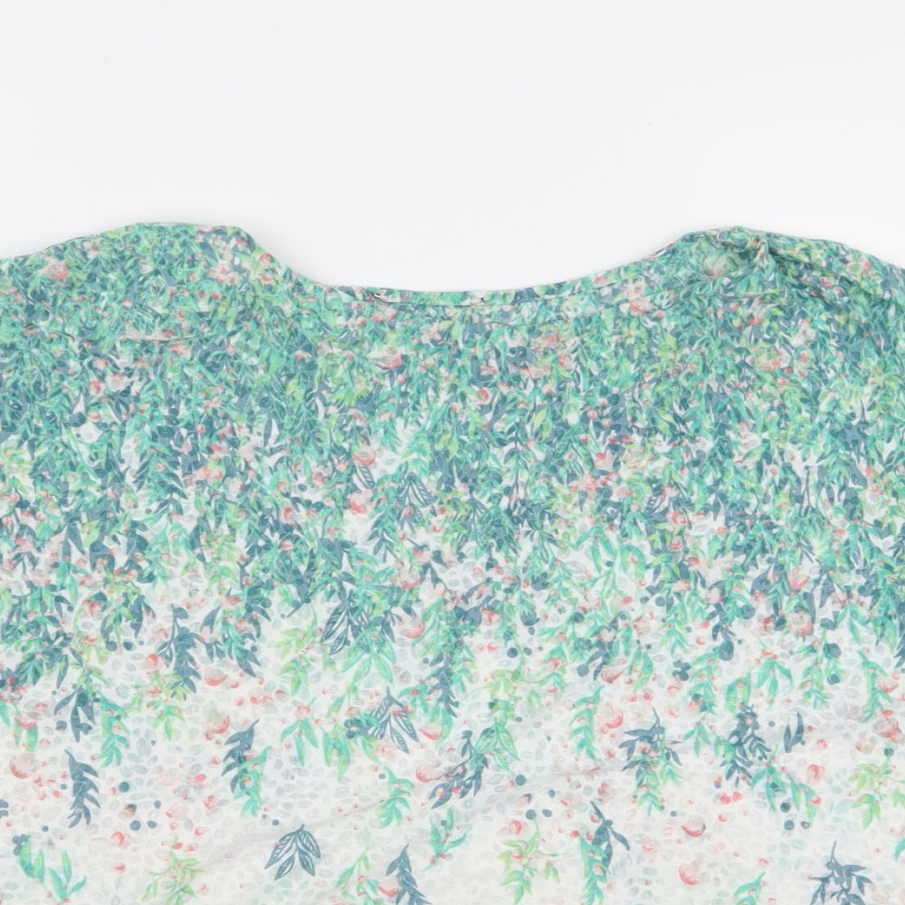 Nutmeg Womens Multicoloured Floral  Basic T-Shirt Size 18