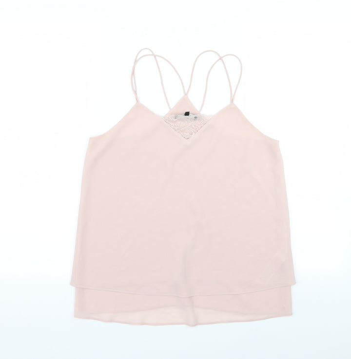 New Look Womens Pink   Basic Tank Size 8