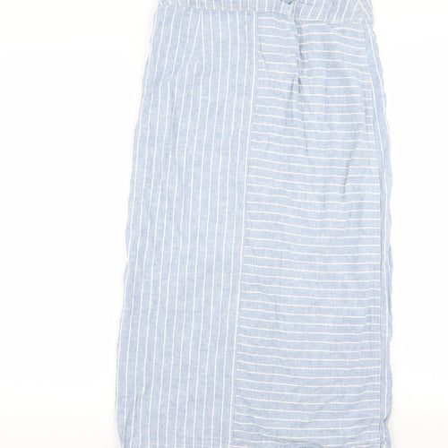 Warehouse Womens Blue Striped  A-Line Skirt Size 10