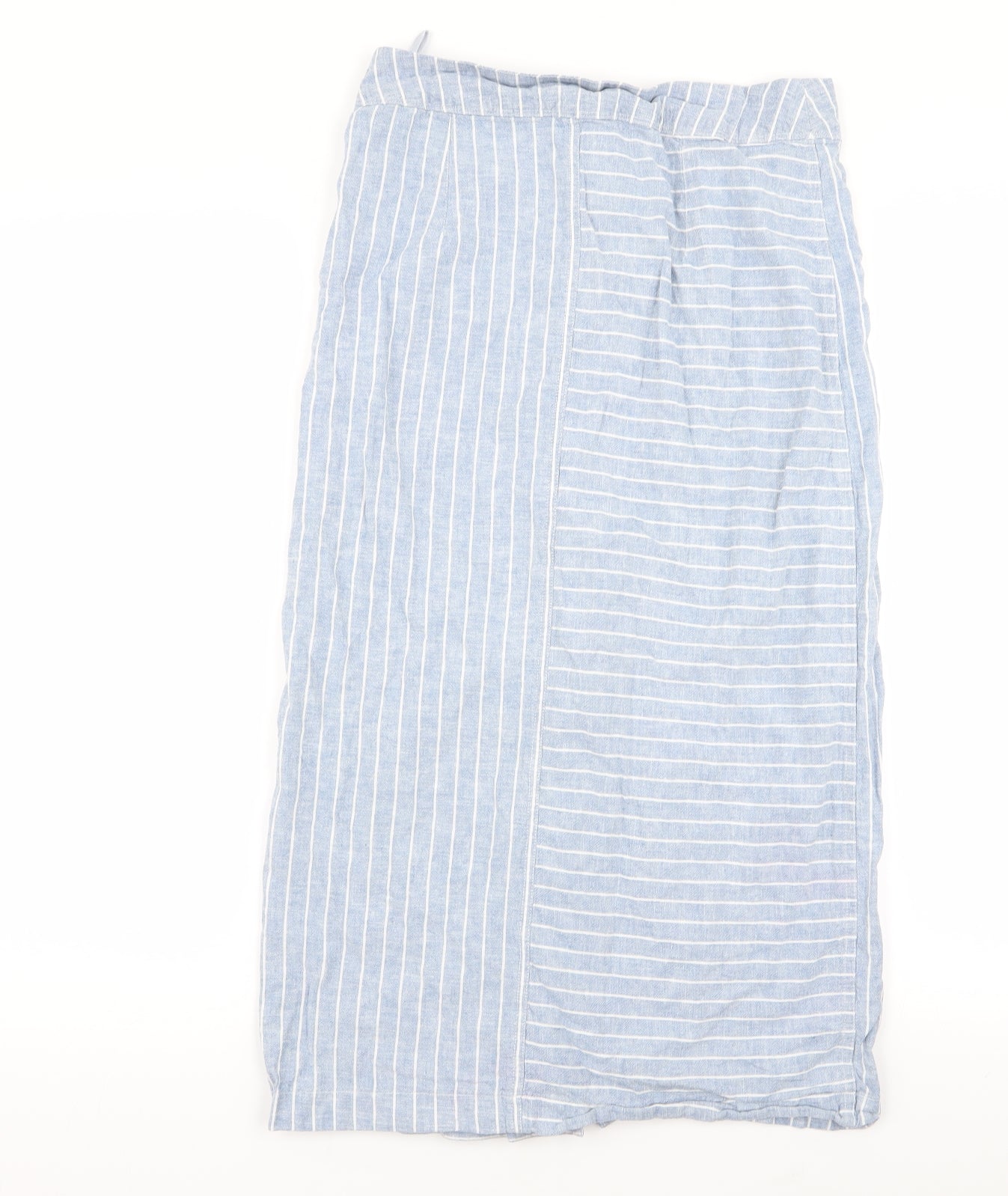 Warehouse Womens Blue Striped  A-Line Skirt Size 10