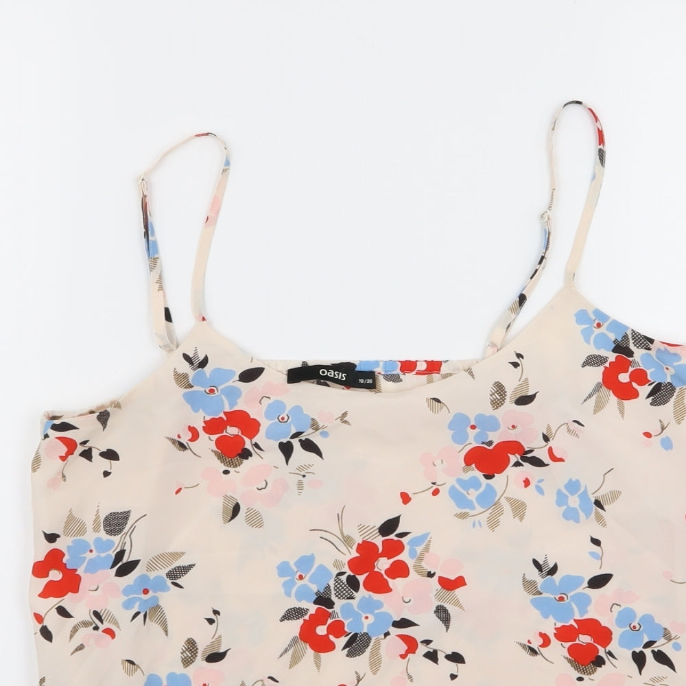 Oasis Womens Beige Floral  Camisole Tank Size 10