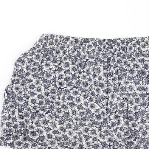 New Look Womens Blue Geometric  Hot Pants Shorts Size 10