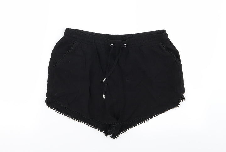 New Look Womens Black Hot Pants Shorts Size 12 - Stretch waistband