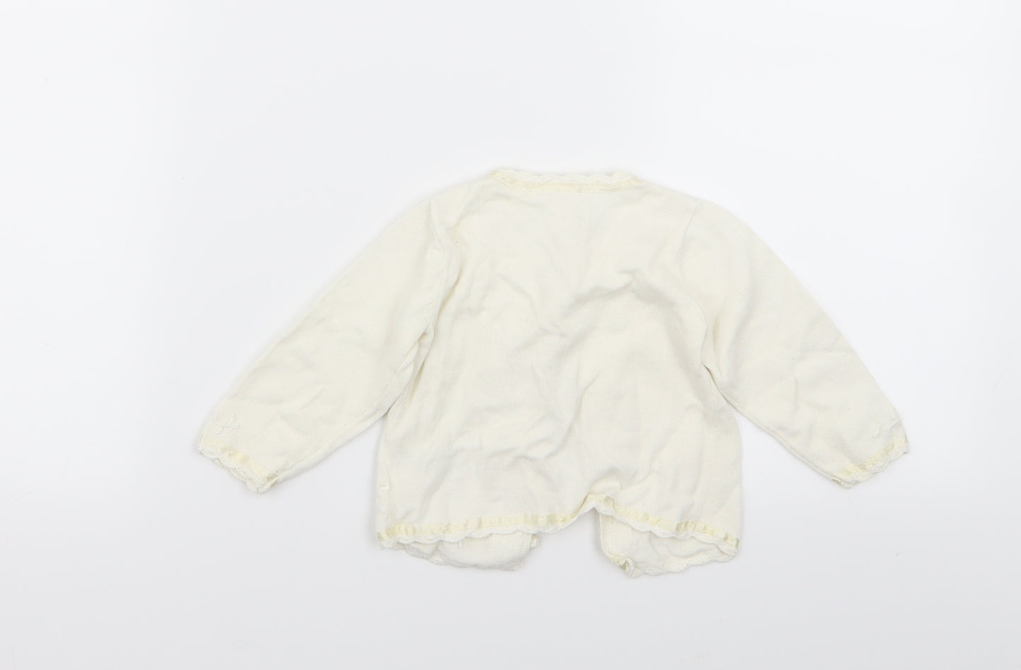 m Girls White   Cardigan Jumper Size 6-9 Months