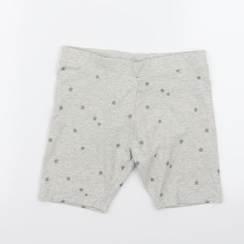 NEXT Girls Grey   Hot Pants Shorts Size 12 Years - star detail