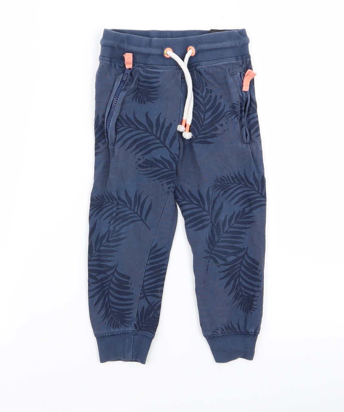 H&M Girls Blue Floral  Jogger Trousers Size 3 Years