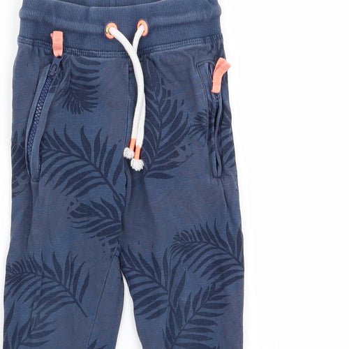 H&M Girls Blue Floral  Jogger Trousers Size 3 Years