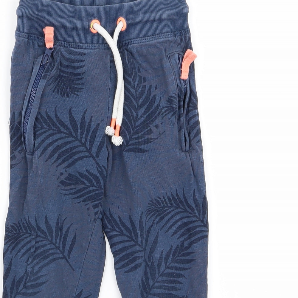 H&M Girls Blue Floral  Jogger Trousers Size 3 Years