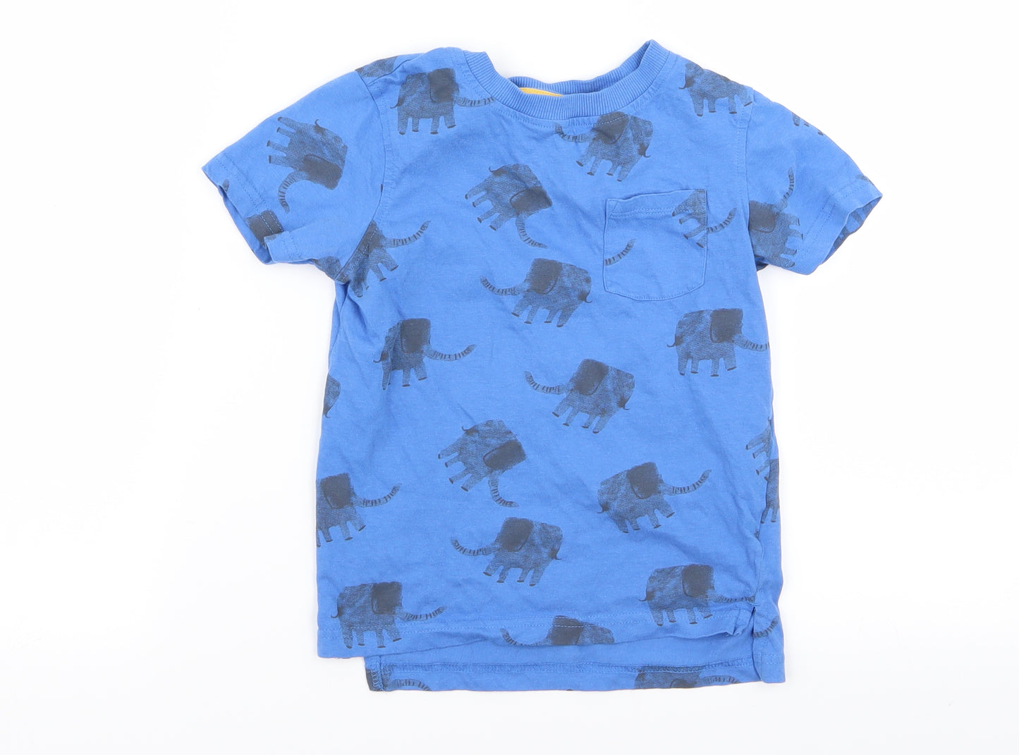 Asda George Boys Blue Animal Print  Basic T-Shirt Size 4-5 Years