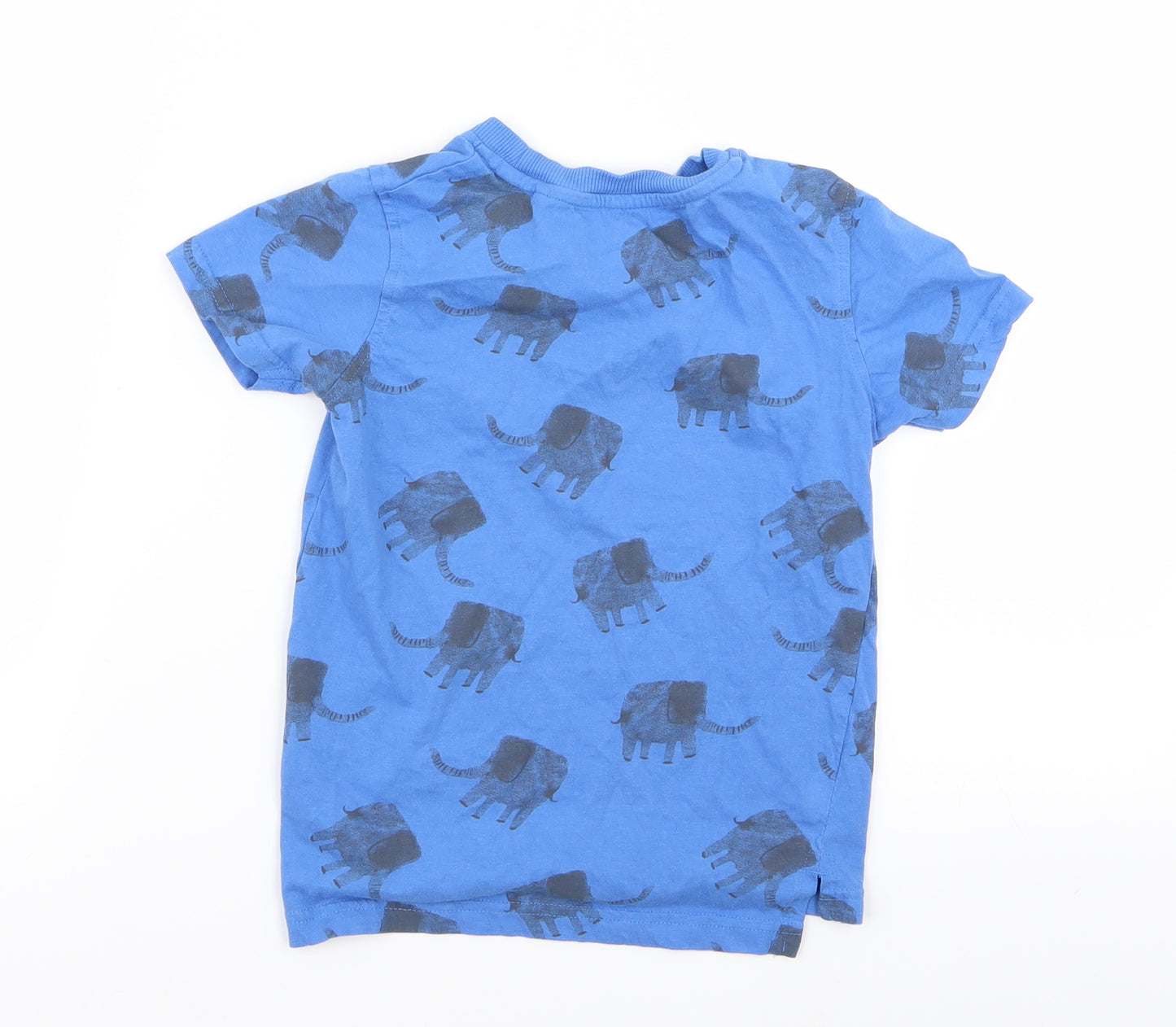 Asda George Boys Blue Animal Print  Basic T-Shirt Size 4-5 Years