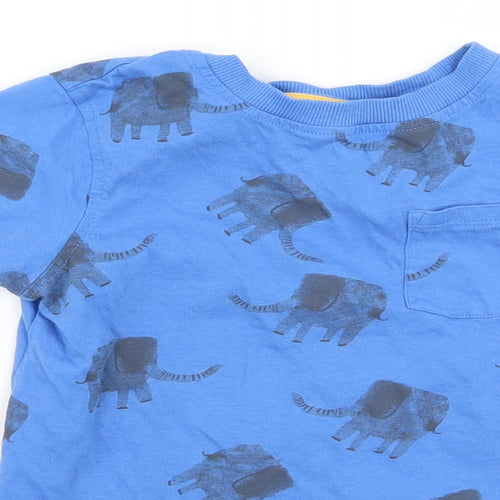 Asda George Boys Blue Animal Print  Basic T-Shirt Size 4-5 Years