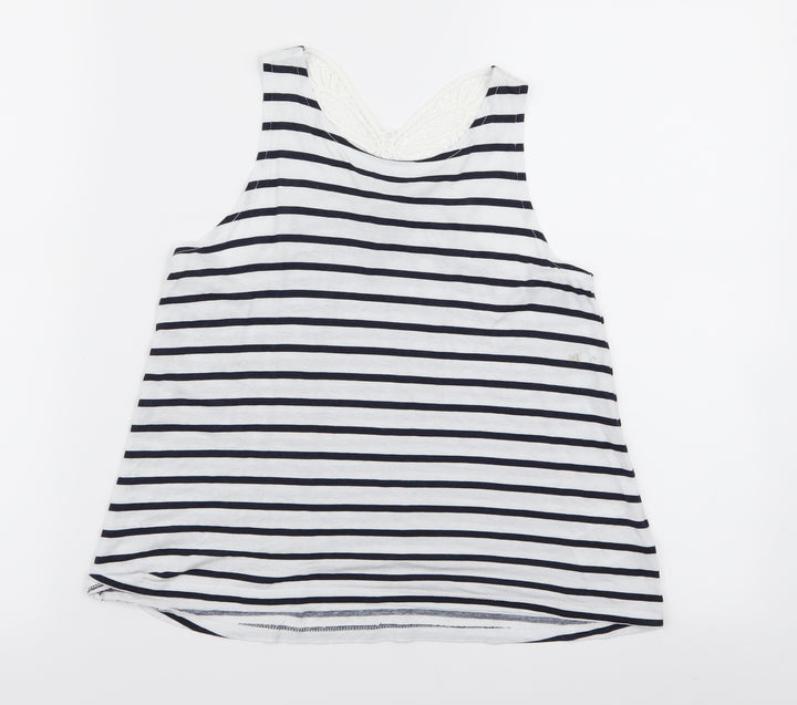 H&M Girls Multicoloured Striped  Basic Tank Size 9-10 Years
