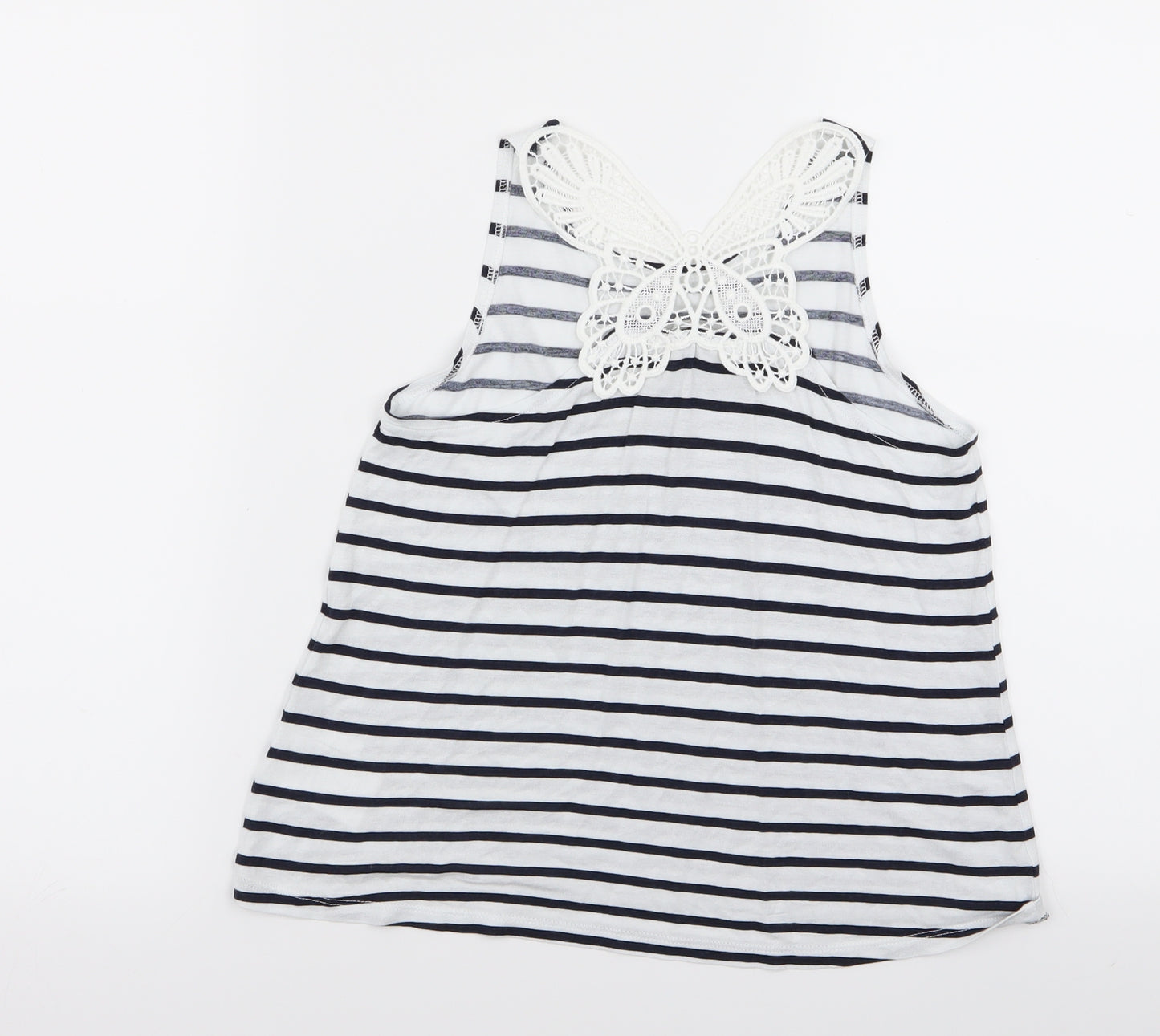H&M Girls Multicoloured Striped  Basic Tank Size 9-10 Years