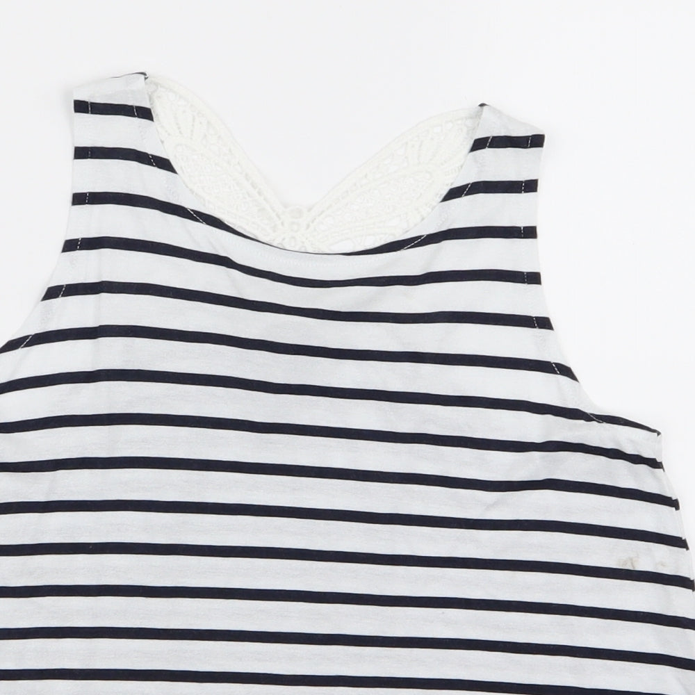 H&M Girls Multicoloured Striped  Basic Tank Size 9-10 Years