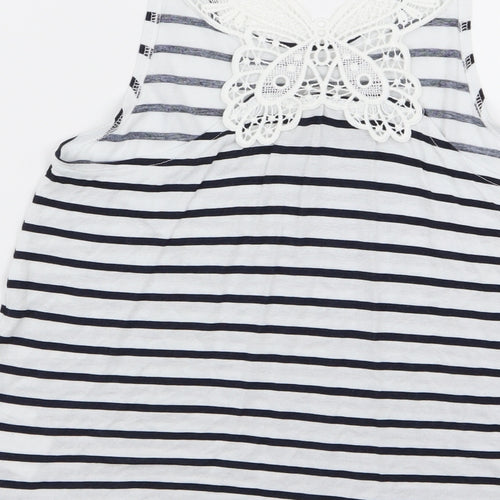 H&M Girls Multicoloured Striped  Basic Tank Size 9-10 Years