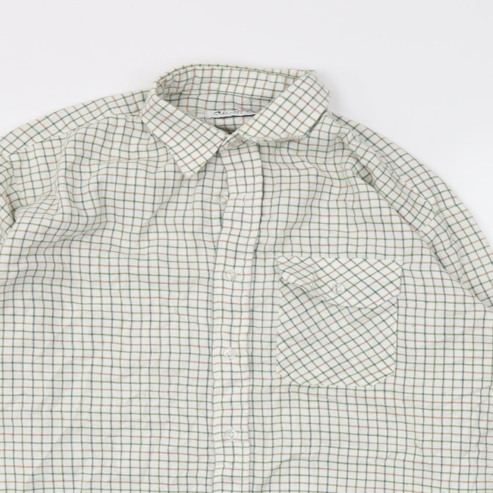 Antartex Mens Silver Check   T-Shirt Size M