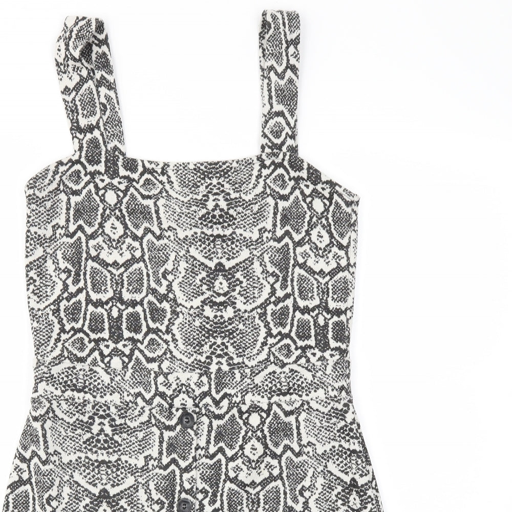 F&F Womens Grey Animal Print  A-Line  Size 10