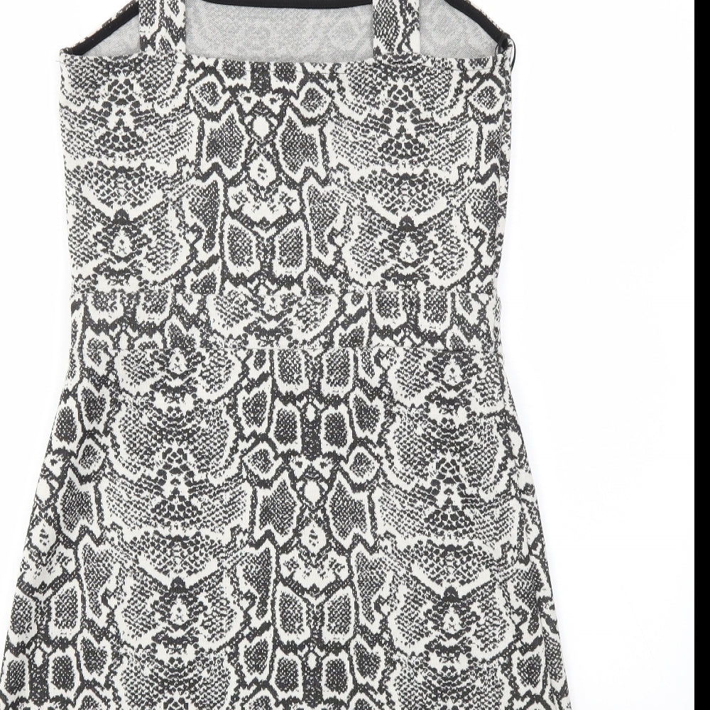 F&F Womens Grey Animal Print  A-Line  Size 10