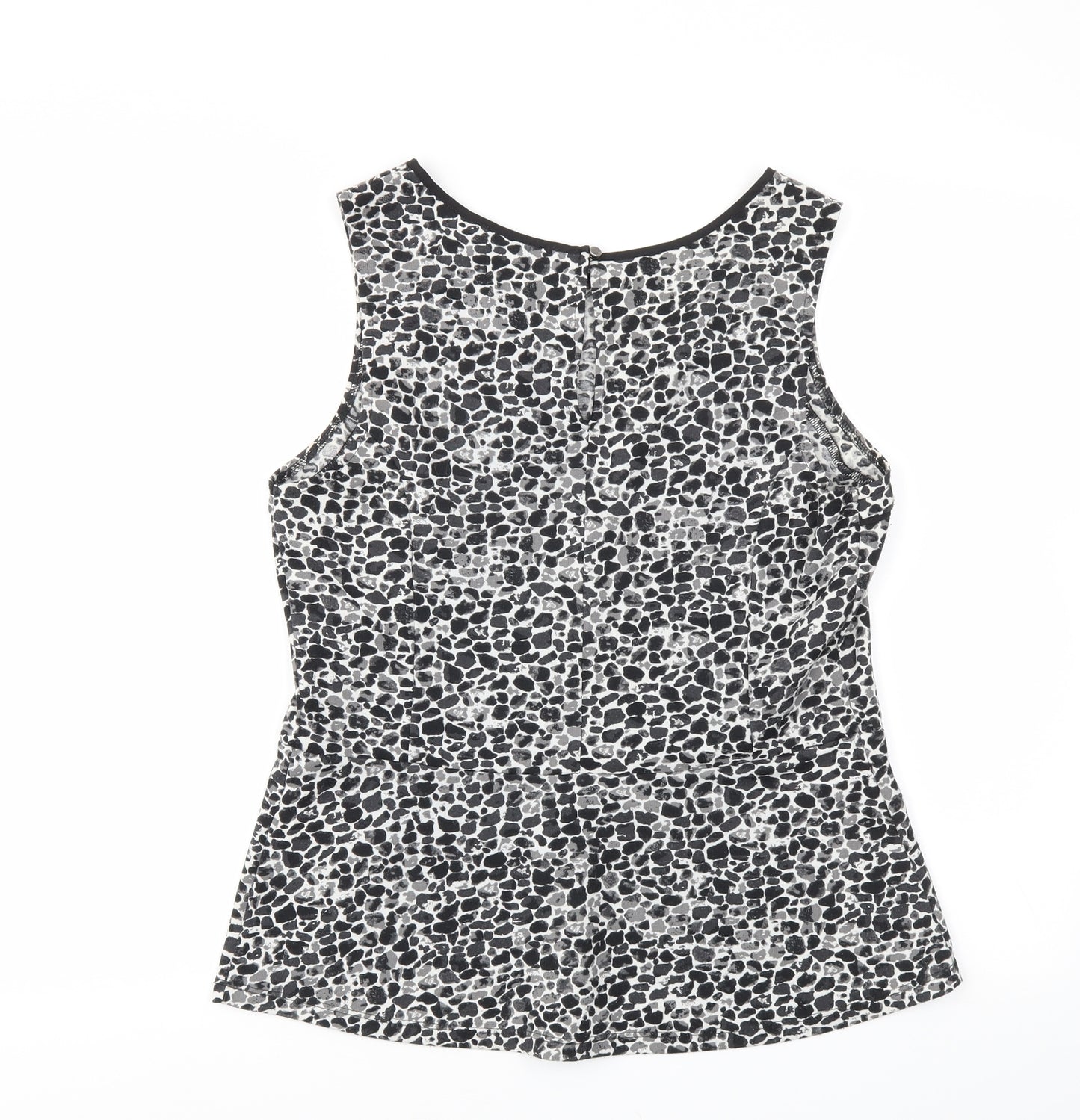 Oasis Womens Black Animal Print  Basic T-Shirt Size M