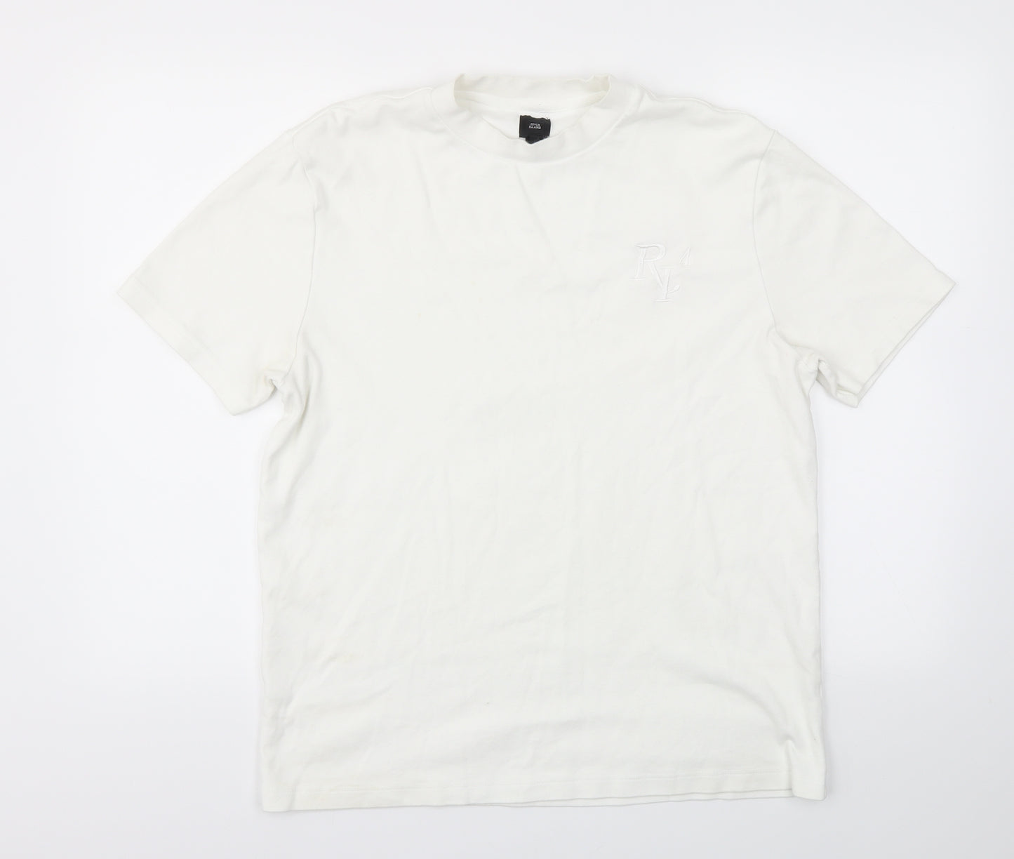 River Island Womens White   Basic T-Shirt Size L