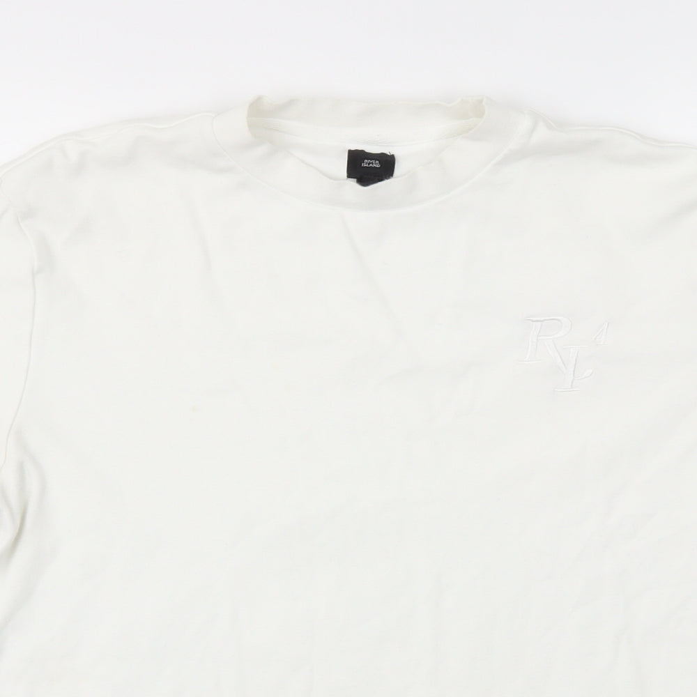 River Island Womens White   Basic T-Shirt Size L