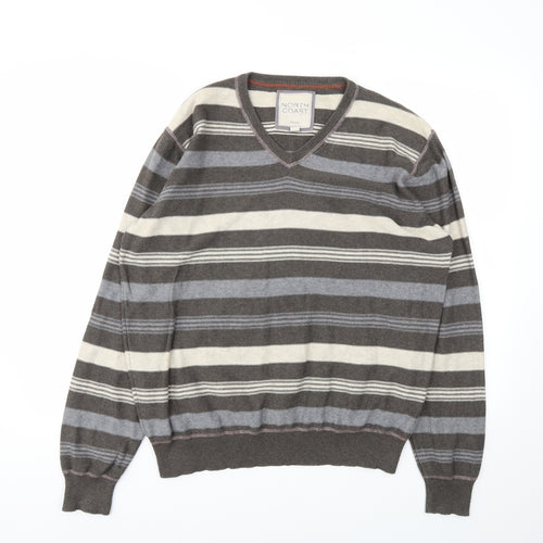 M&S Mens Multicoloured Striped  Pullover Sweatshirt Size L