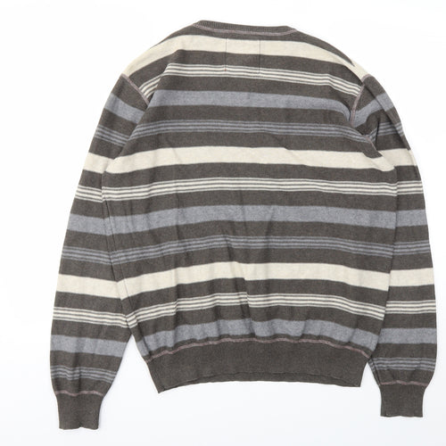 M&S Mens Multicoloured Striped  Pullover Sweatshirt Size L