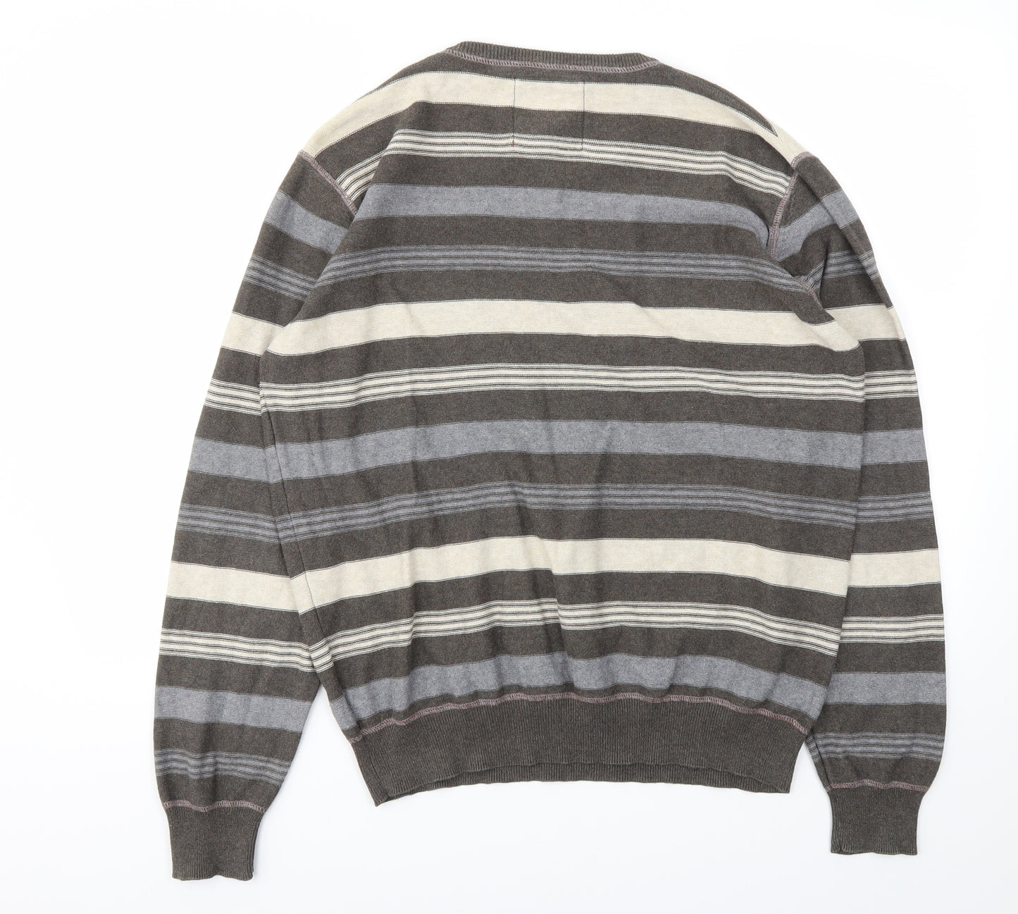 M&S Mens Multicoloured Striped  Pullover Sweatshirt Size L