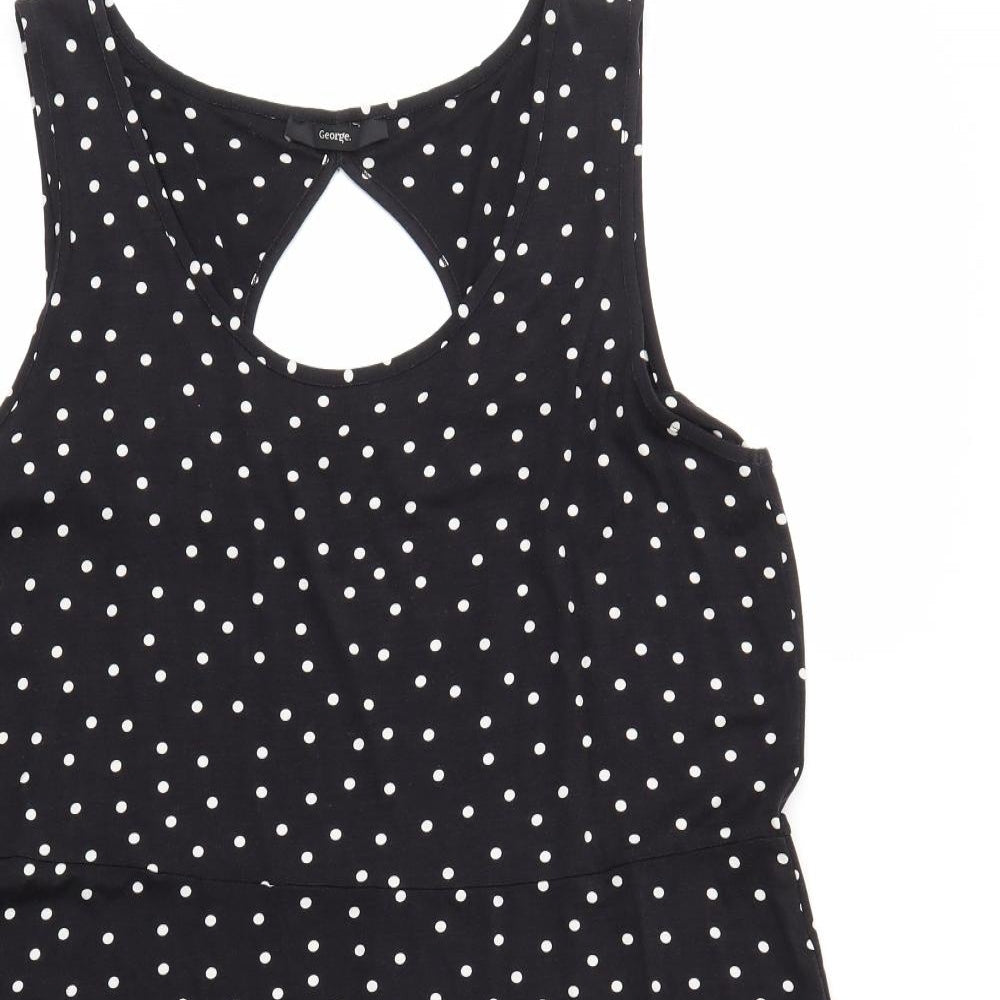 George Womens Black Polka Dot  Fit & Flare  Size 18