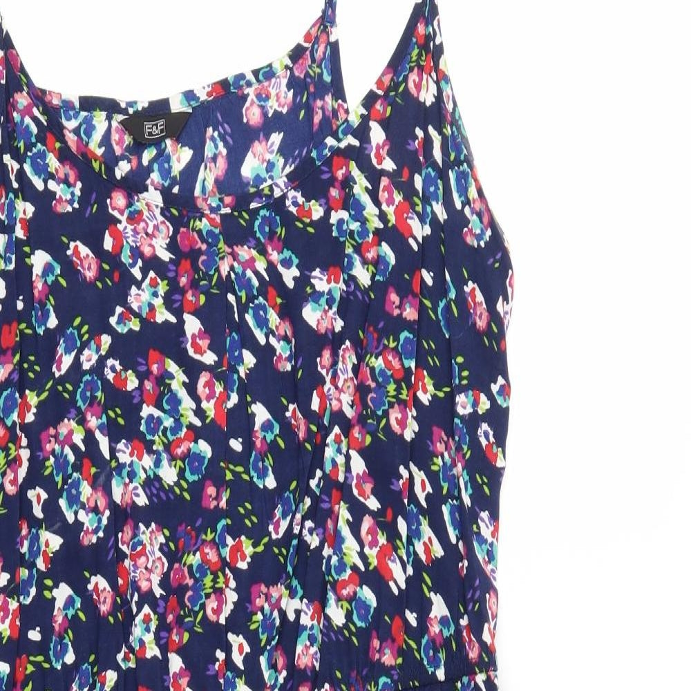 F&F Womens Blue Floral  Fit & Flare  Size 18