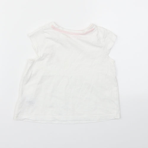 Nutmeg Girls White   Basic T-Shirt Size 12-18 Months