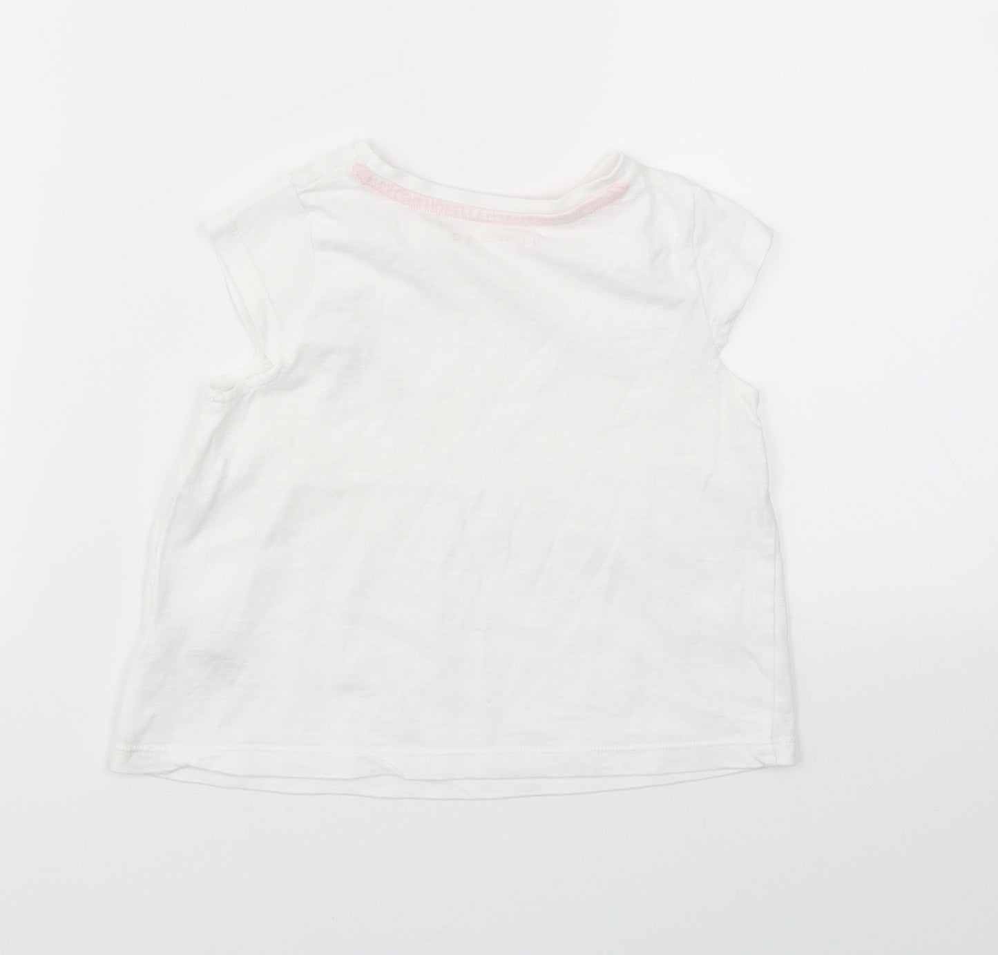 Nutmeg Girls White   Basic T-Shirt Size 12-18 Months