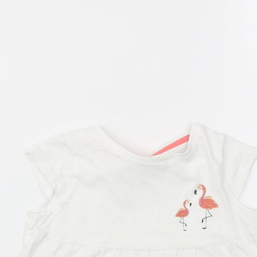 Nutmeg Girls White   Basic T-Shirt Size 12-18 Months