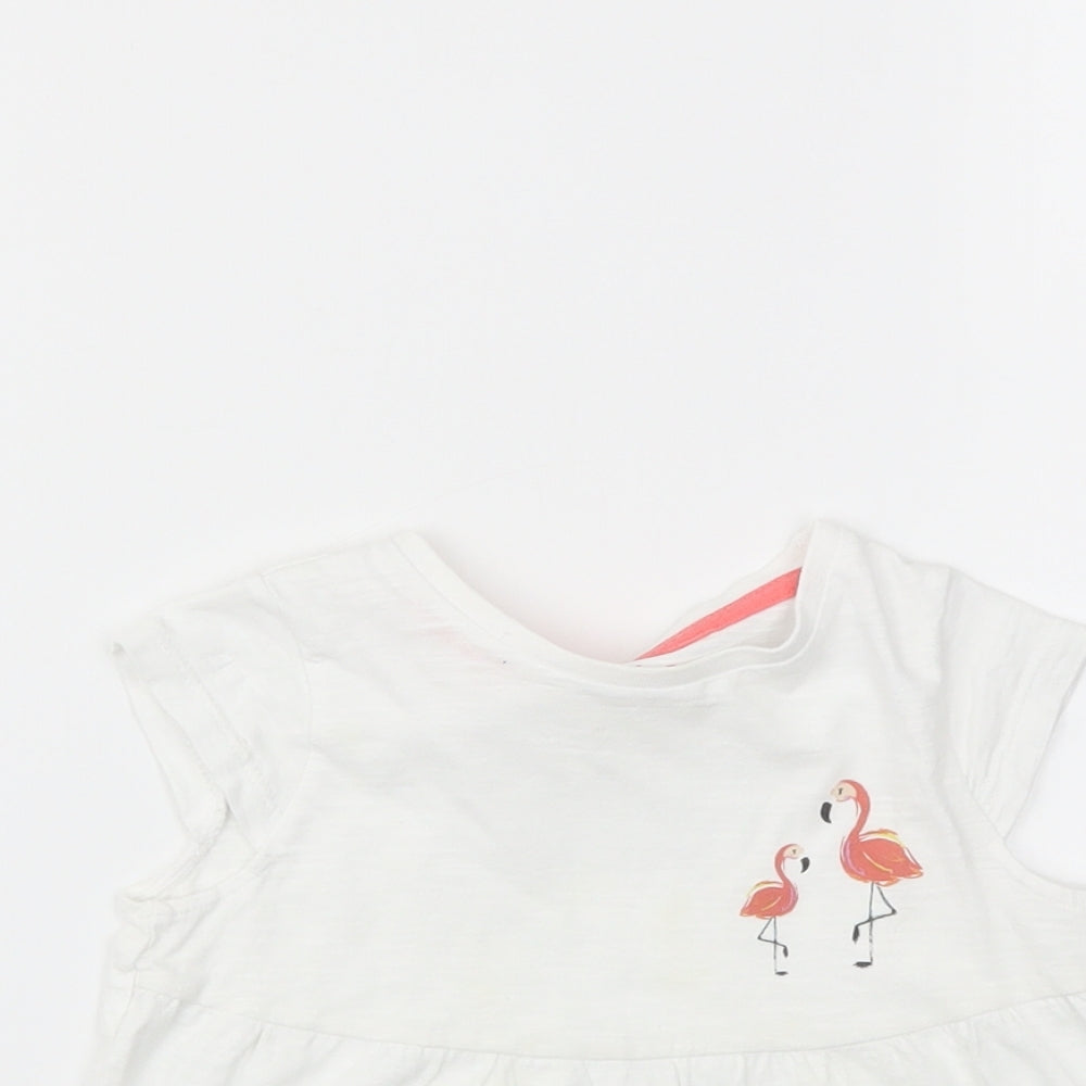 Nutmeg Girls White   Basic T-Shirt Size 12-18 Months