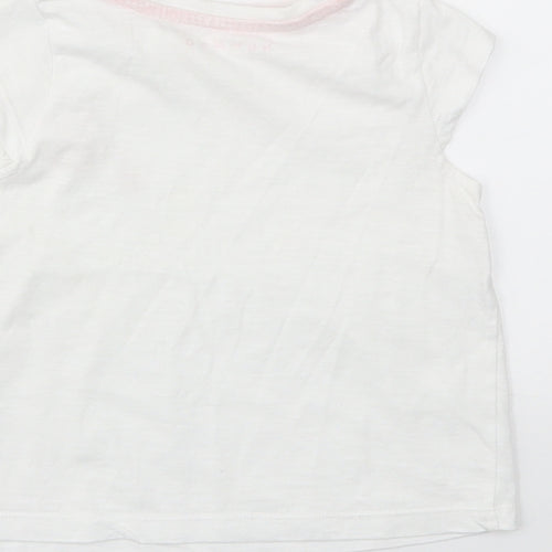 Nutmeg Girls White   Basic T-Shirt Size 12-18 Months