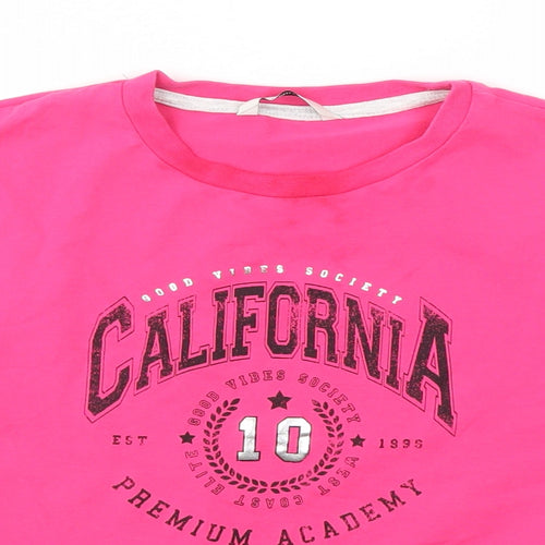 George Girls Pink   Basic T-Shirt Size 10-11 Years