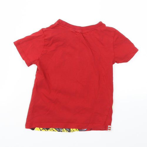 H&M Boys Red Animal Print  Basic T-Shirt Size 3-4 Years