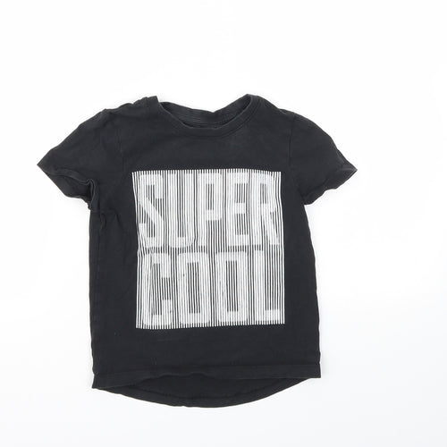 Nutmeg Boys Black   Basic T-Shirt Size 3-4 Years